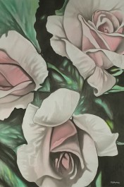 Pink_Roses, Acrylic Painting by Dzmond